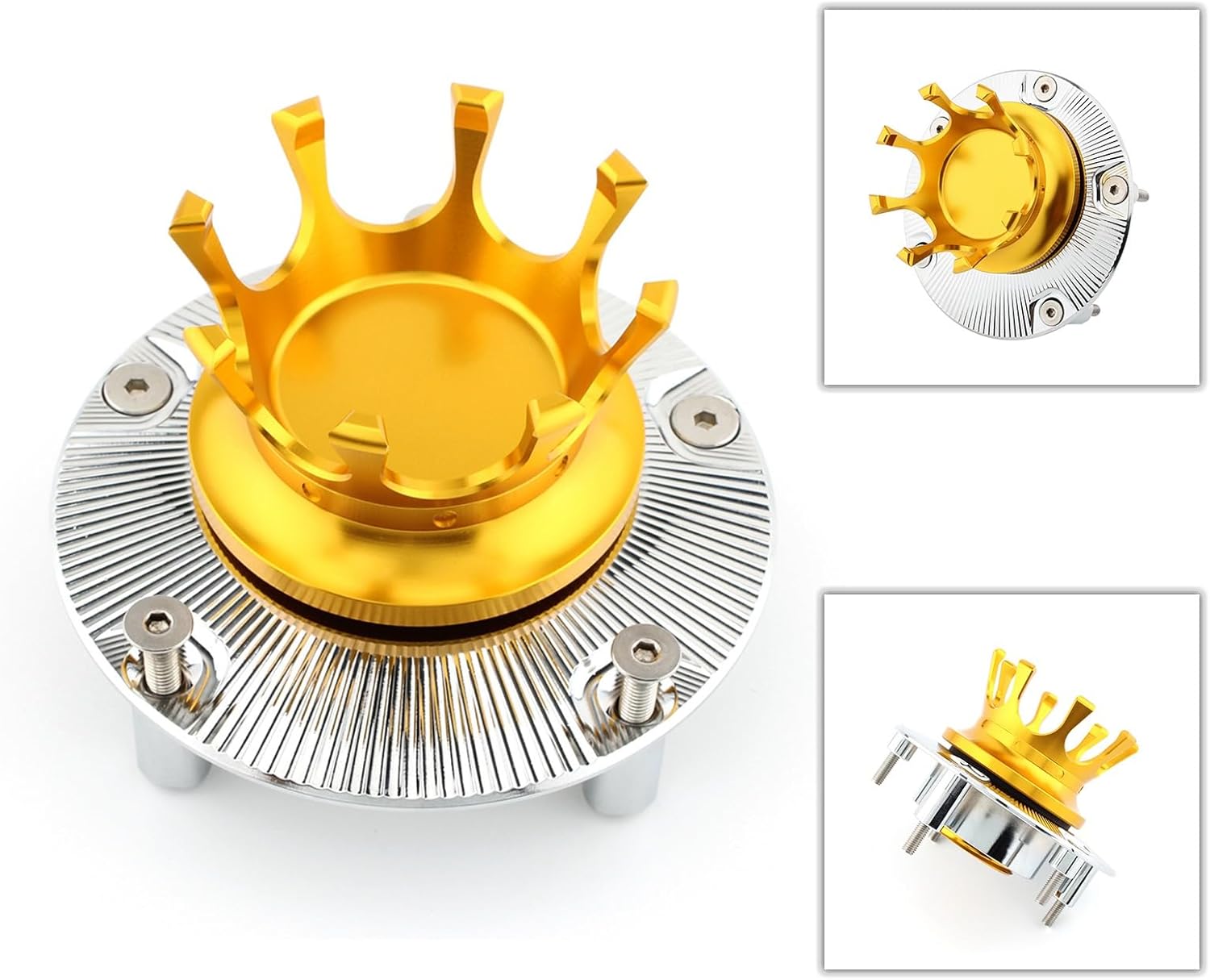 Gas Caps for Motorcycle Crown Style Fuel Tank Cap Aluminum Fit For Harley X350 1× Gold