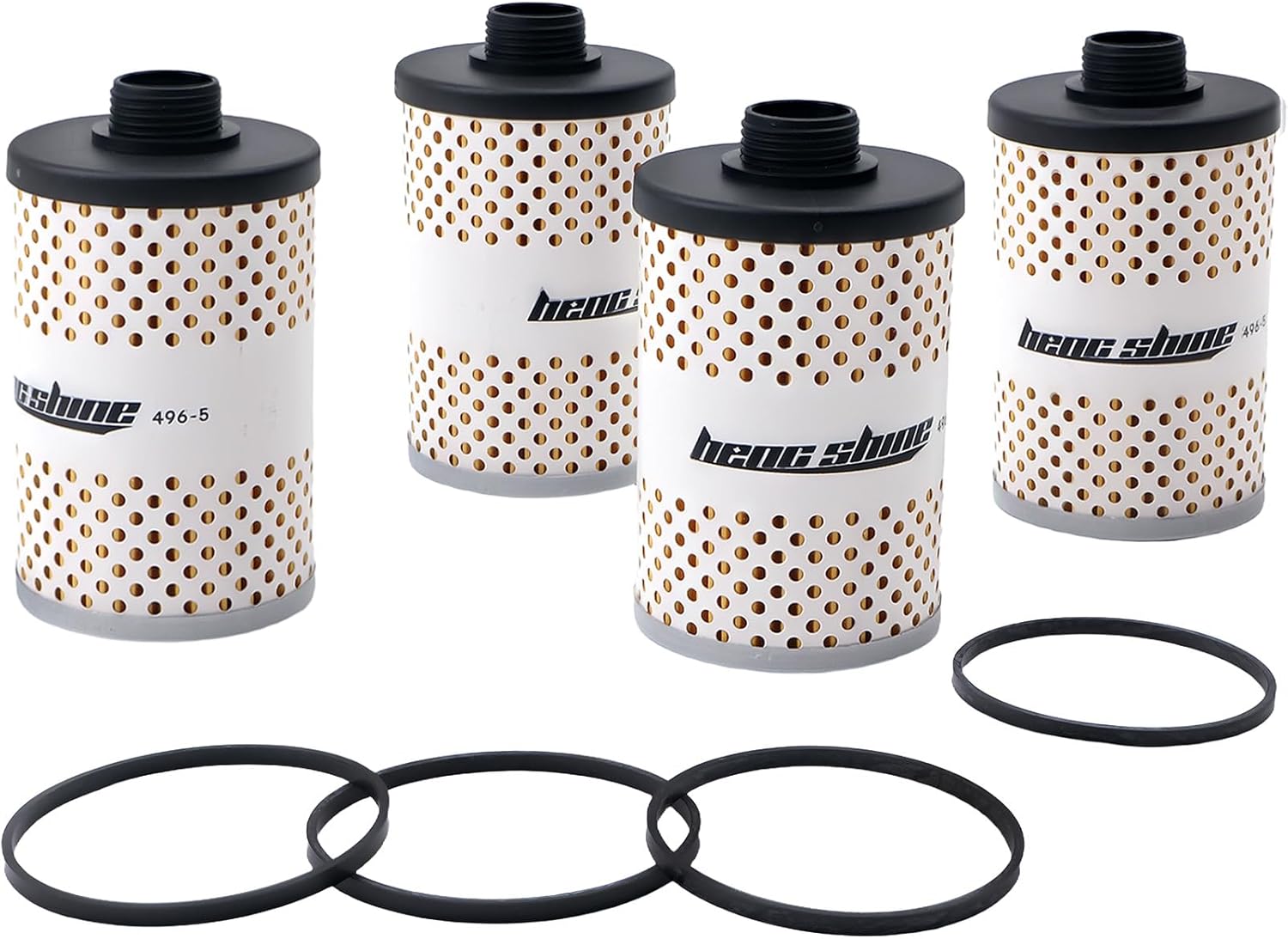 4 PCS 496-5 Fuel Filter Element Compatible with 496 and 496-3/4 Filter System – Suitable for Multiple Fuel Types with Water Separation Function, 30 Micron, Protective Sheet