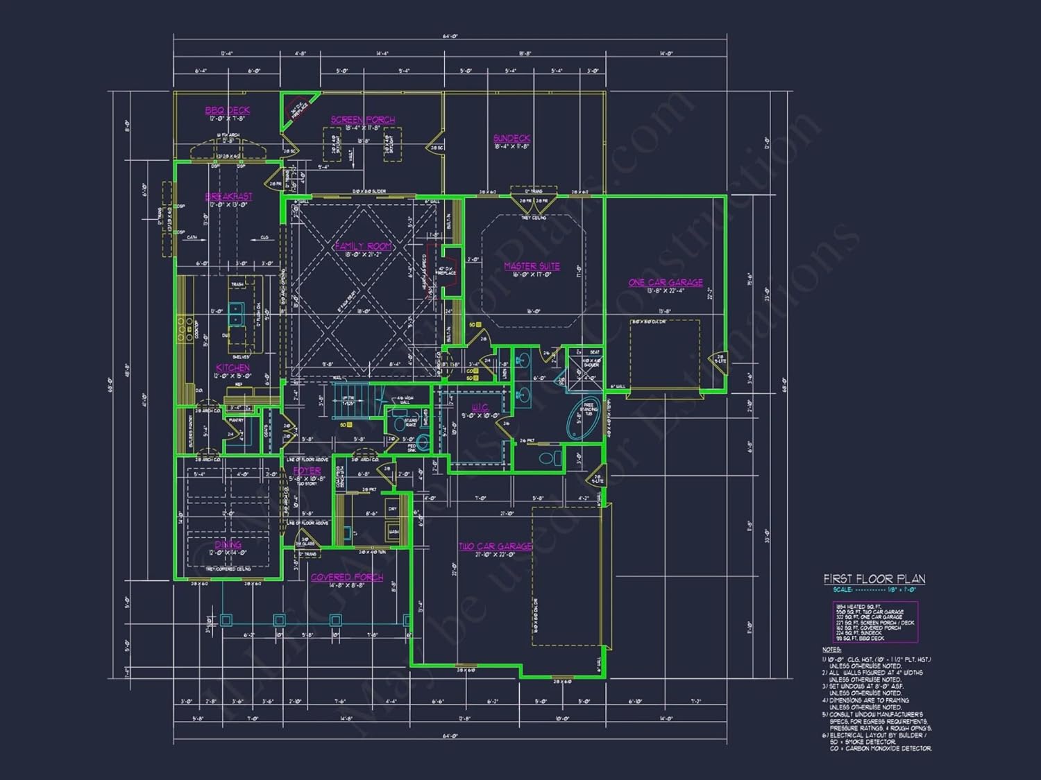 18-1205 HOUSE PLAN - Custom House Plan with 3 Floors, CAD Blueprint & Features
