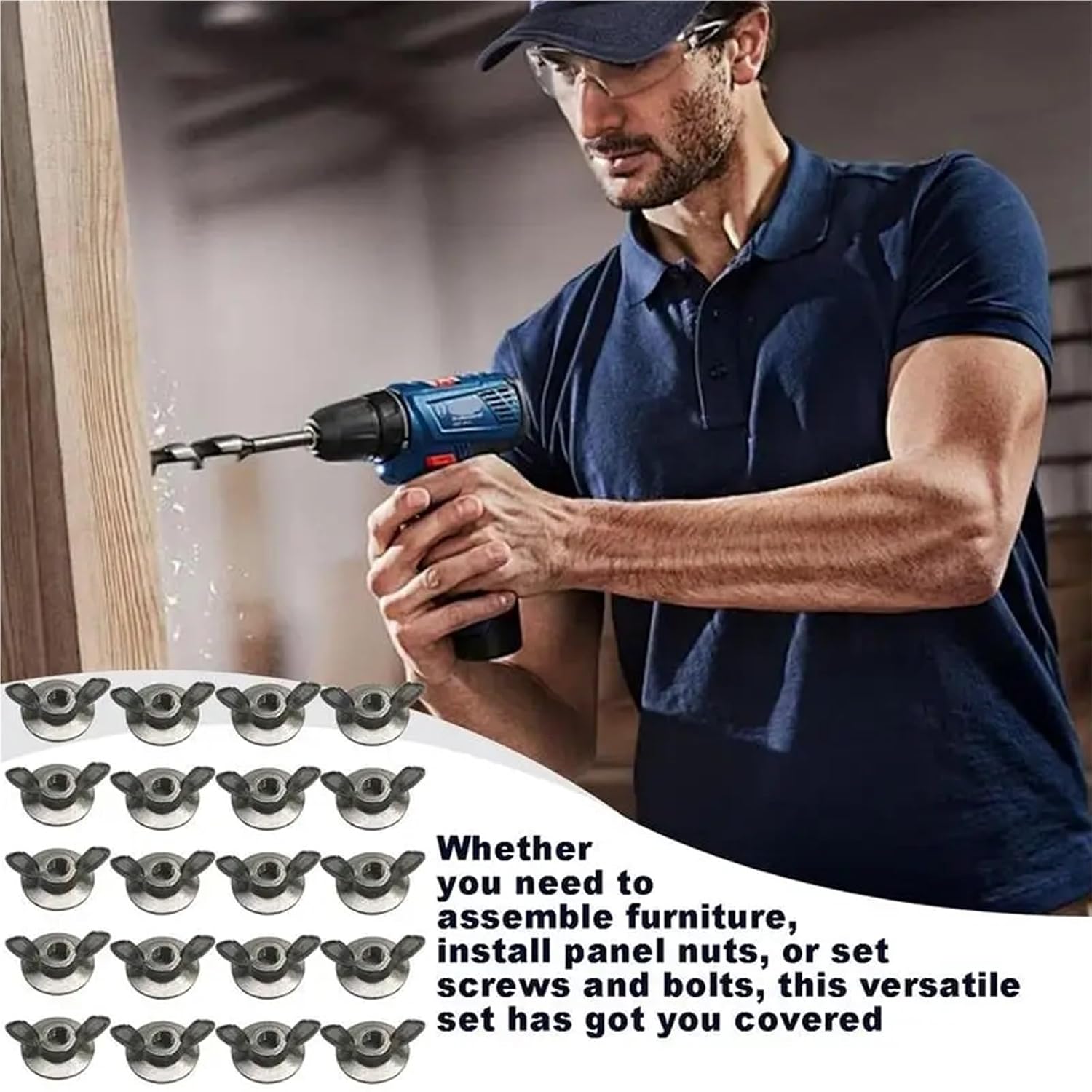 Wing Nuts Wing Nuts and Bolts Multifunctional Wing Nu Hand Screw Nut Alloy Butterfly Nut for Home Professional Women for Machinery,Construction(11PCS Set)