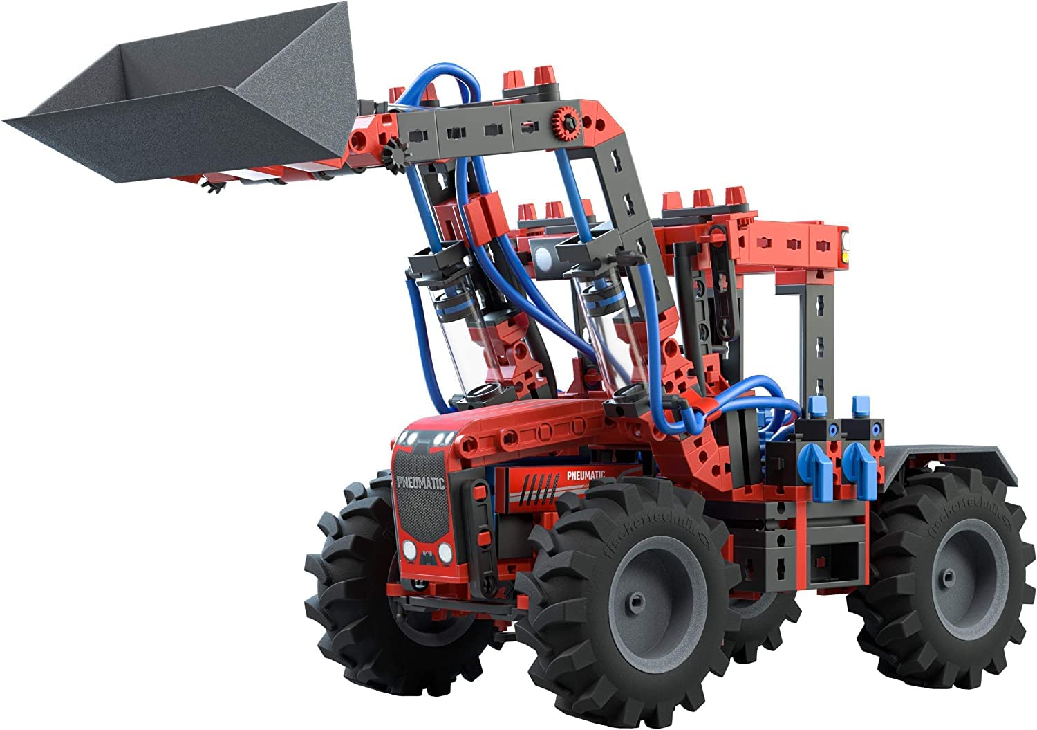 fischertechnik 559876 PROFI Strong Pneumatics – Bausatz für Kinder ab 9 Jahren, pneumatisch betriebenes Konstruktionsspielzeug mit Traktor und 5 weiteren Modellen
