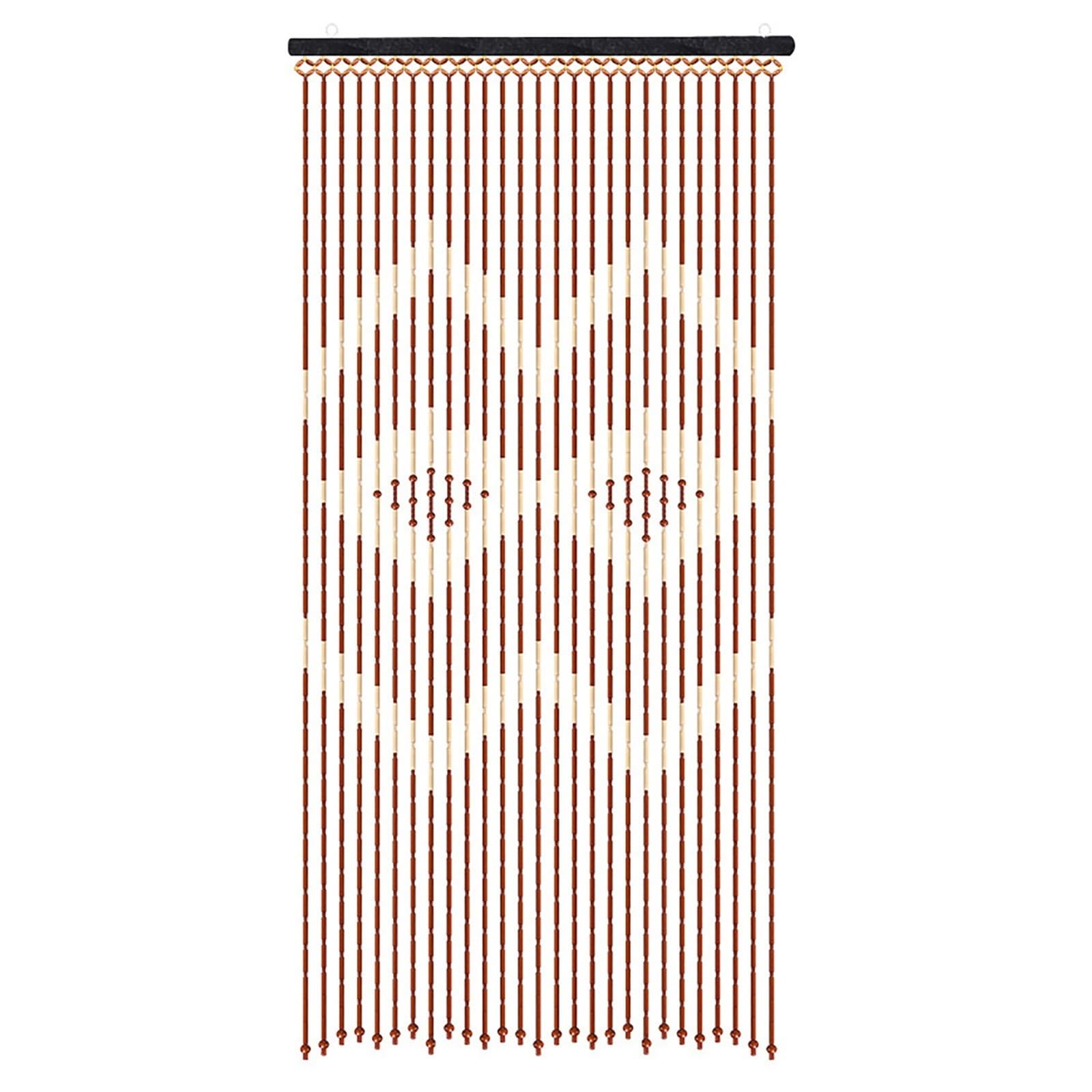 XUWEWI Beaded Door Curtain With Wood, And Polyester Cotton, 27 Strands, Enhances Natural Light For Doorway
