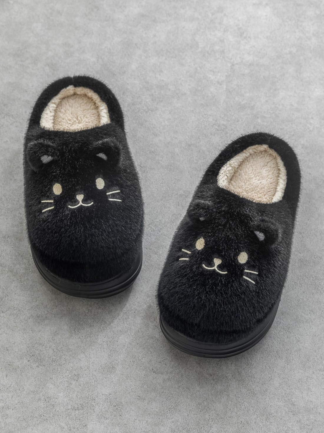 Cute Fuzzy Cat Slippers Cozy House Slippers Non-Slip Slippers for Women Men Indoor & Outdoor Shoes - Image 8
