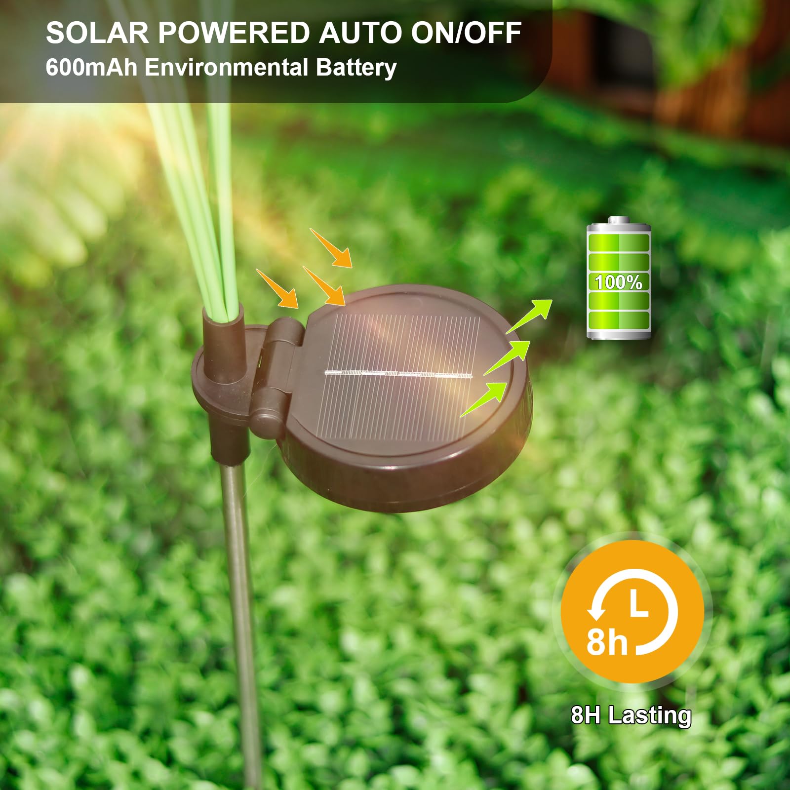 Solarne zewnętrzne lampy ogrodowe, ulepszone solarne światła LED kołyszące się do ogrodu, na patio, podwórko, ścieżkę, chodnik, wesele, przyjęcie, Boże Narodzenie, oświetlenie krajobrazu (2