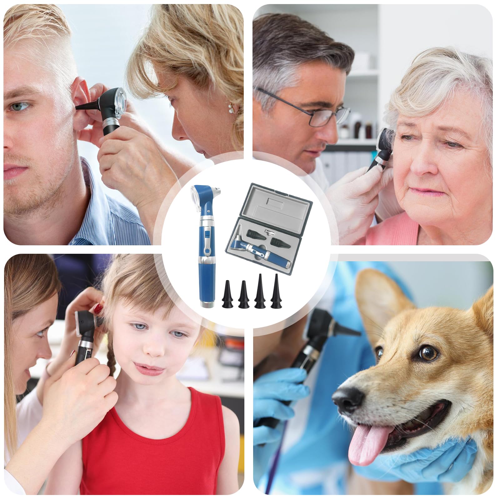 Otoscope Avec Lumière, Stéthoscope Auriculaire De Luminothérapie, Otoscope De Poche Avec étui En Plastique Rigide, Otoscope De Diagnostic, Adapté Aux Adultes, Médecins Et Animaux De Compagnie (Bleu)