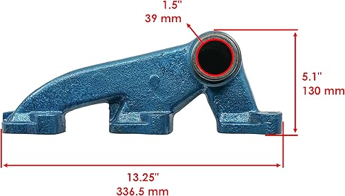 Miniatura 2 de Caltric Colector de escape compatible con Ford 3900 3910 3930 4110 4130 4140 4190 420 4340 4400 4410