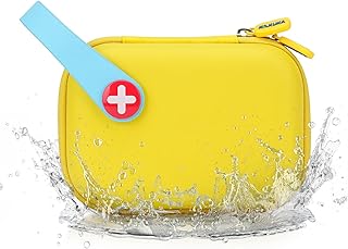Mini First Aid Kit, 113 Pc. Water-Resistant Hard Toddler Kids Small Cute Case for Car, Home - TSA-Approved Travel Size