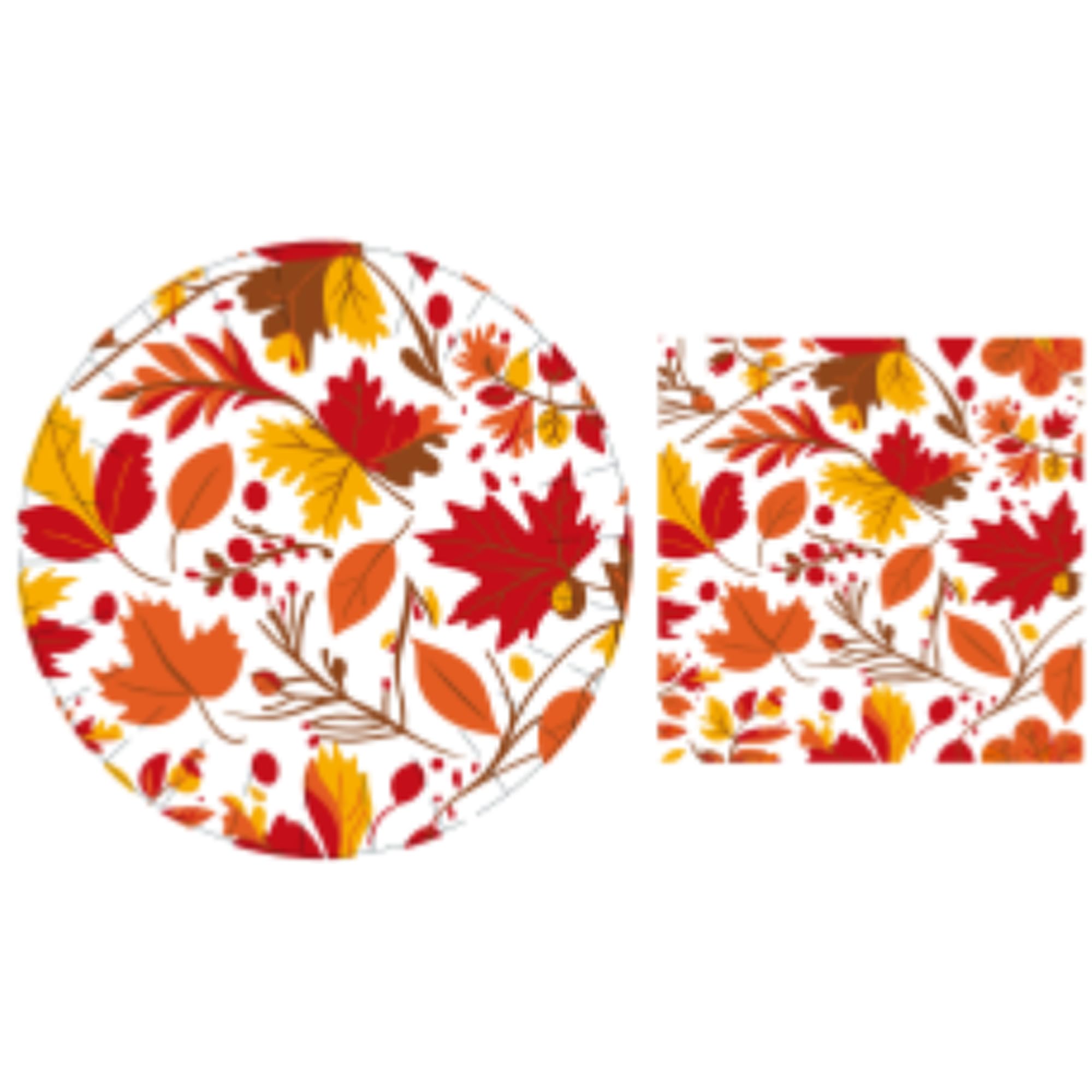 BASHOUT Thanksgiving party plates and napkins set, 24 plates and 24 napkins, for Fall celebrations, Friendsgiving and thanksgiving dinner.
