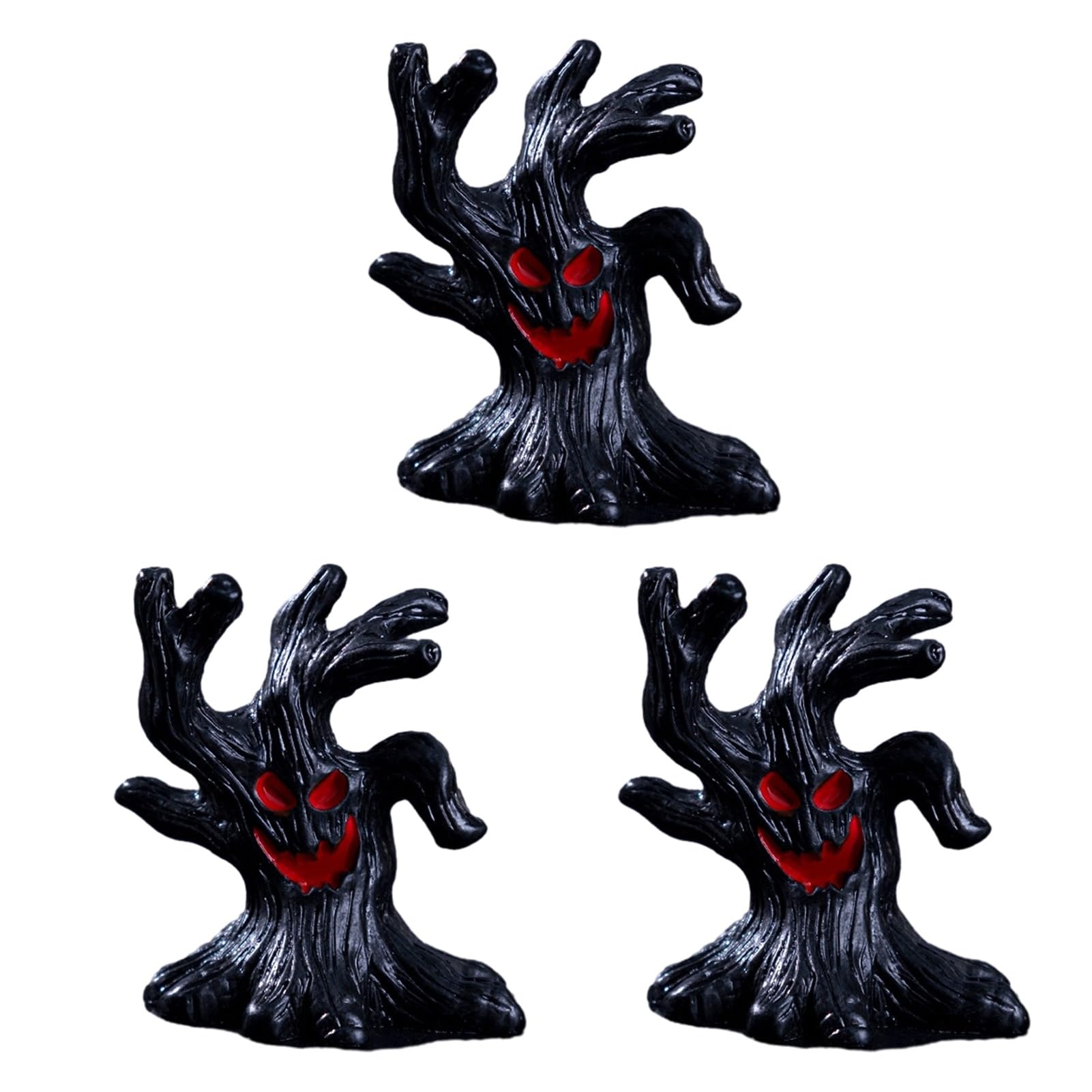sugerou 3Pcs Halloween Mini Resin Figurines Spooky Pumpkin Ghost Decor