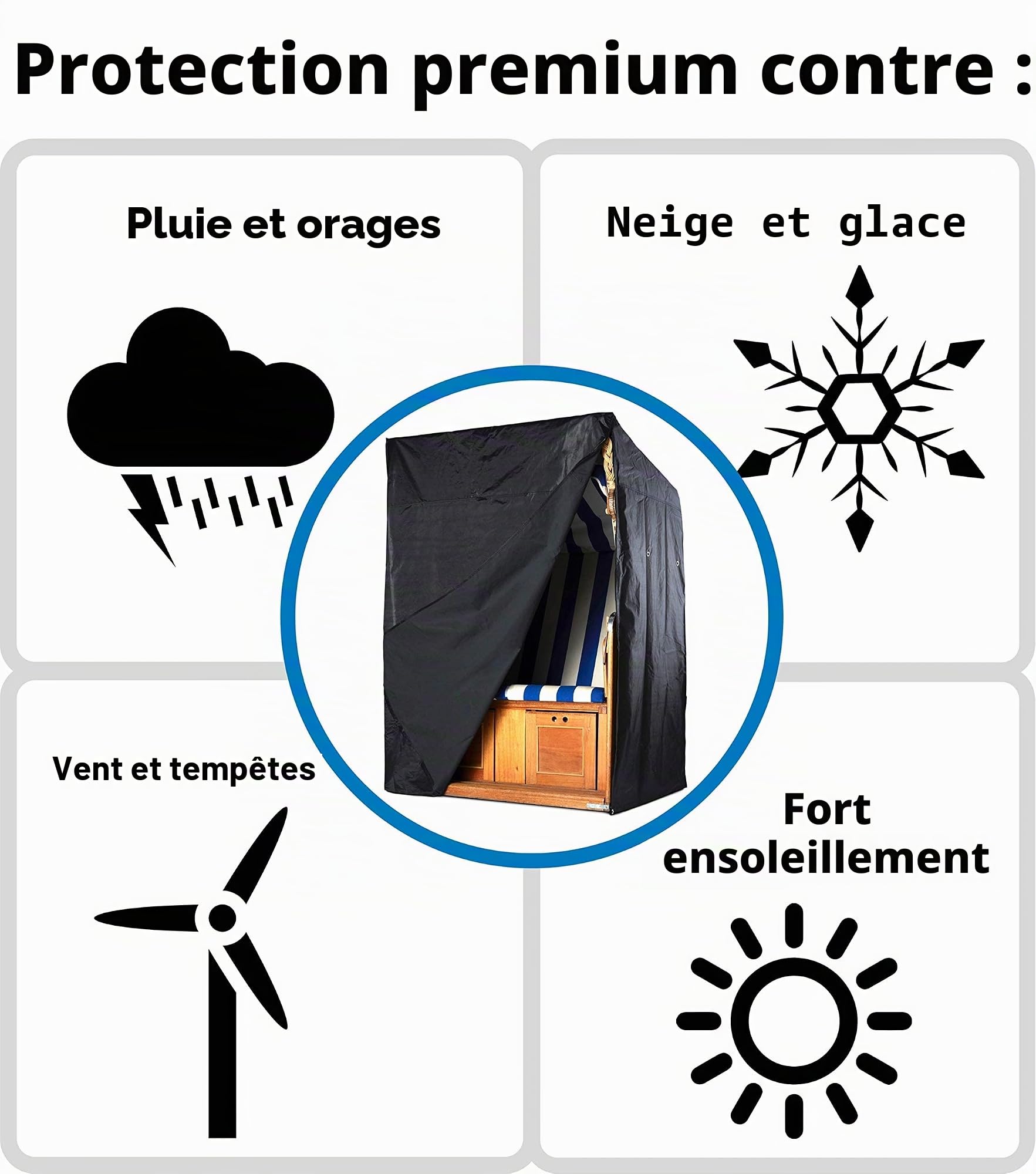 Housse de protection pour chaises de plage Springreen - Housse Universelle Pour protéger les chaises de plage | Extra hydrofuge et anti-UV