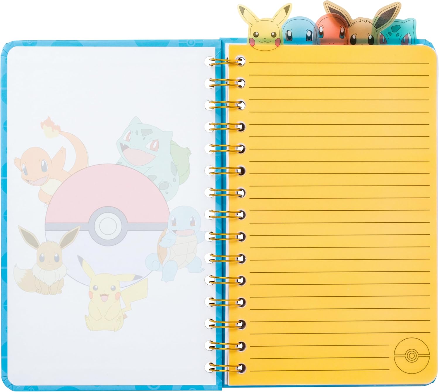 Silver Buffalo Pokémon Spiral Tabbed Notebook Featuring Pokémon, Squirtle, Eevee, Bulbasaur, and Charmander, 8” x 5” - Image 4