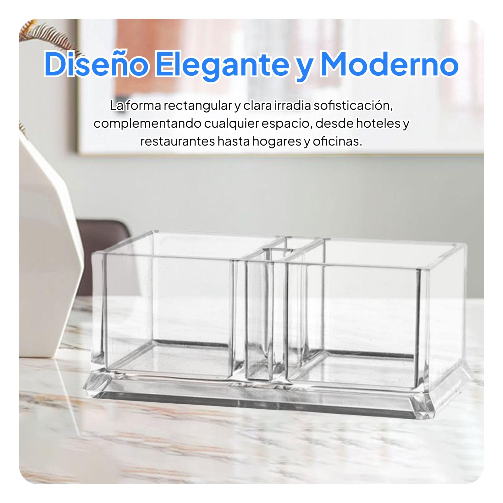 Baoblaze Soporte para Paquetes de azúcar Bolsita de té Organizador Dispensador Contenedor de Almacenamiento de Platos Titular de Tarjetas de Visita para Mesa, 14,6 cm x 8,1 cm x 6 cm