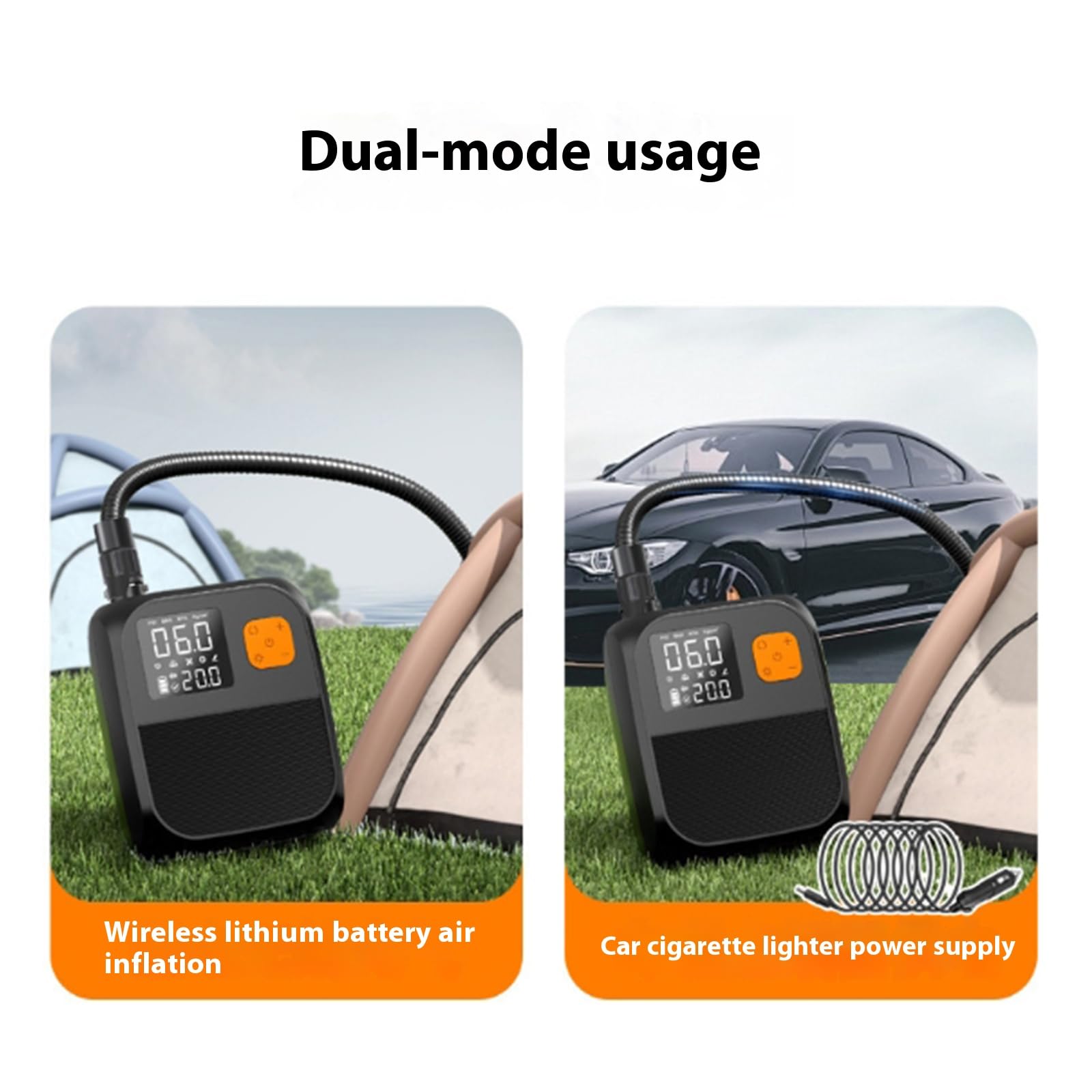 Electric Pump, Paddle Board Pump, Air Compressor, 25PSI High-Pressure Inflation, Rechargeable 8000mAh Battery, Ideal for Outdoor Inflatable Use, 9x6 Inches, Black Color, 1 Piece