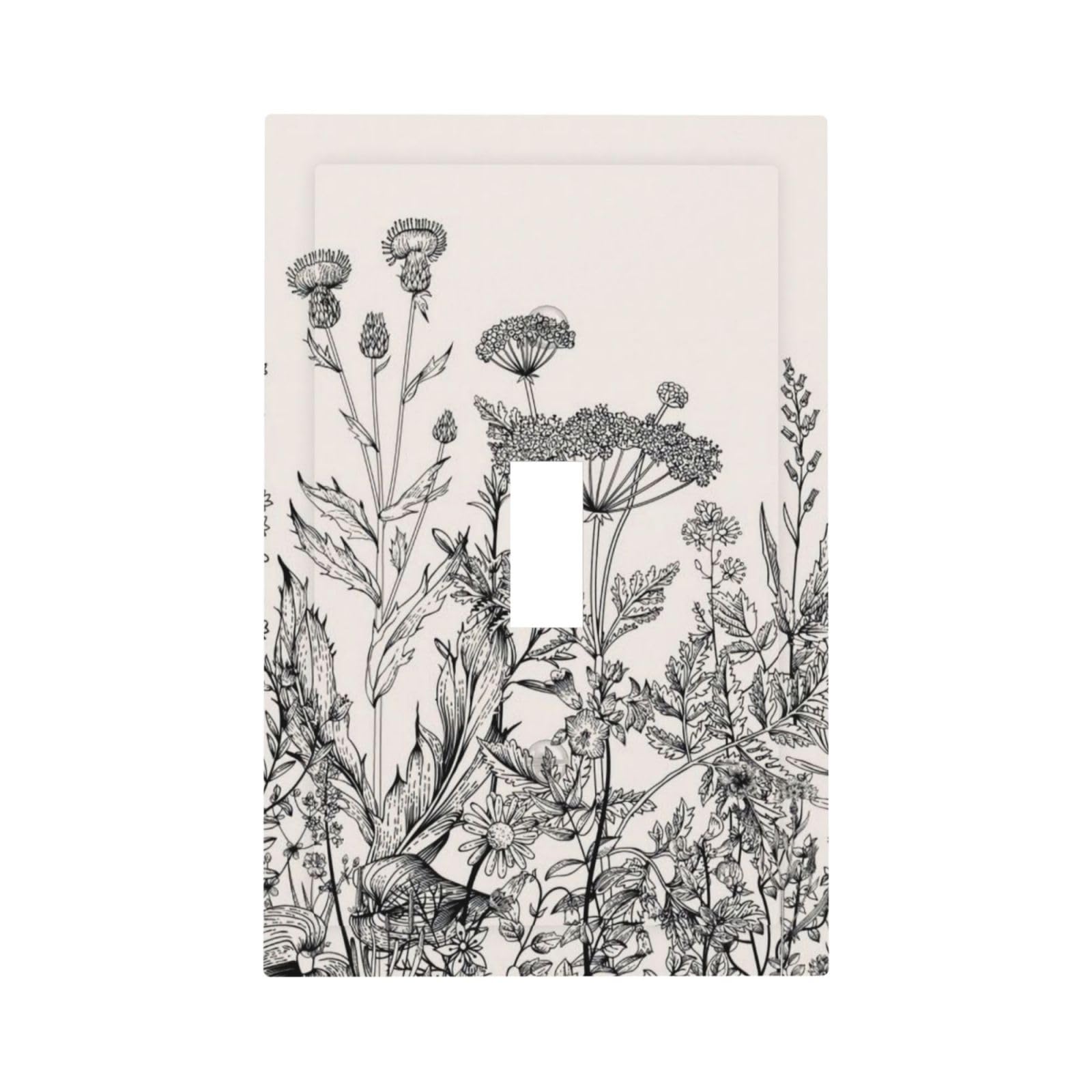 Decorative Light Switch Cover Plate Rustic Flower White Floral Vintage - View #8