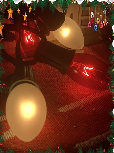 Miniatura 51 de Luces de Navidad vintage C9, 25 pies con 26 bombillas transparentes, cadena de luces conectables colgantes para patio, jardín, vacaciones, C9