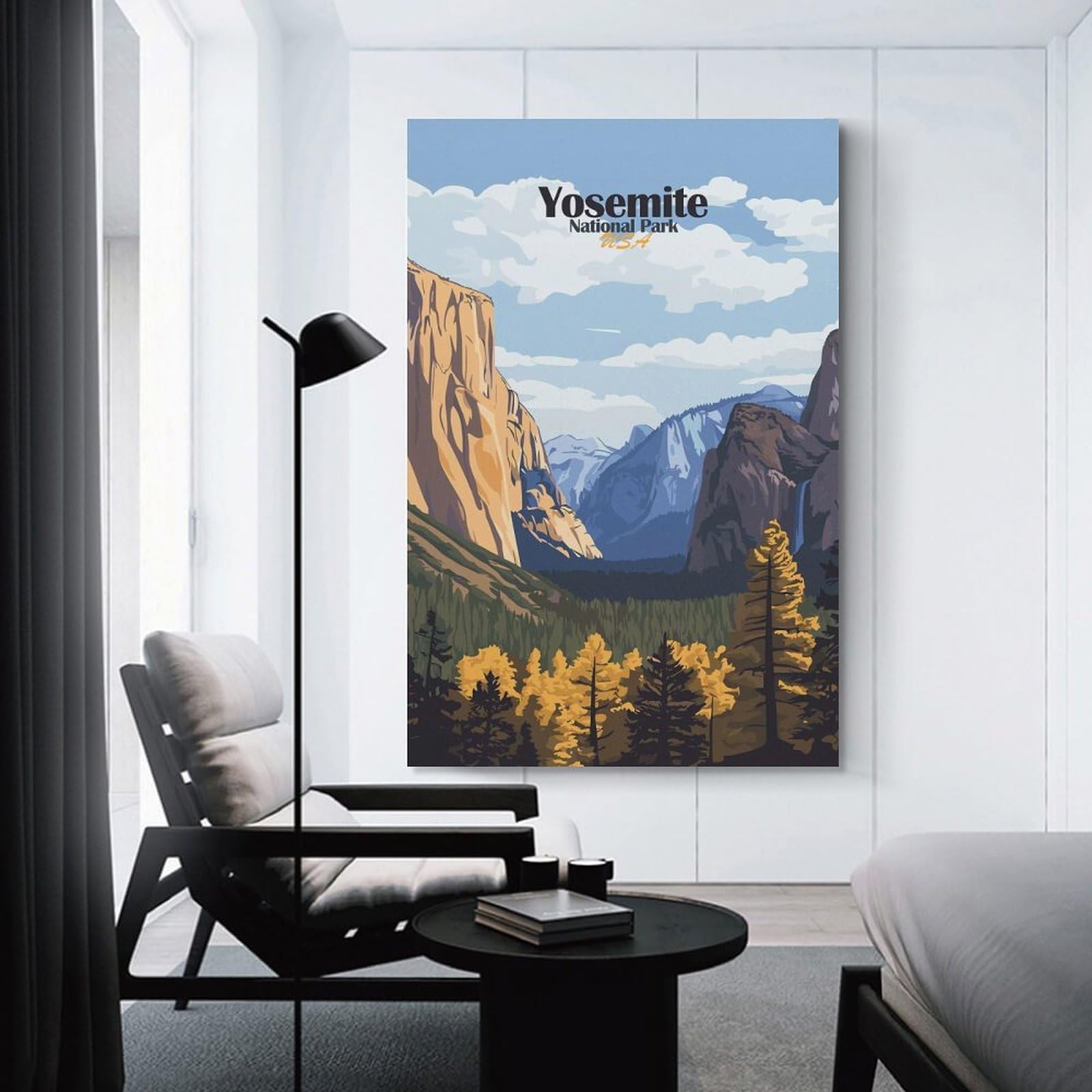Junmoney Unframe-Style-22-1 Canvas Art Print Yosemite National Park, 24X36inch(60X90cm), For Office, Study Or Home Workspace, Wall Art That Adds Style To Work Areas