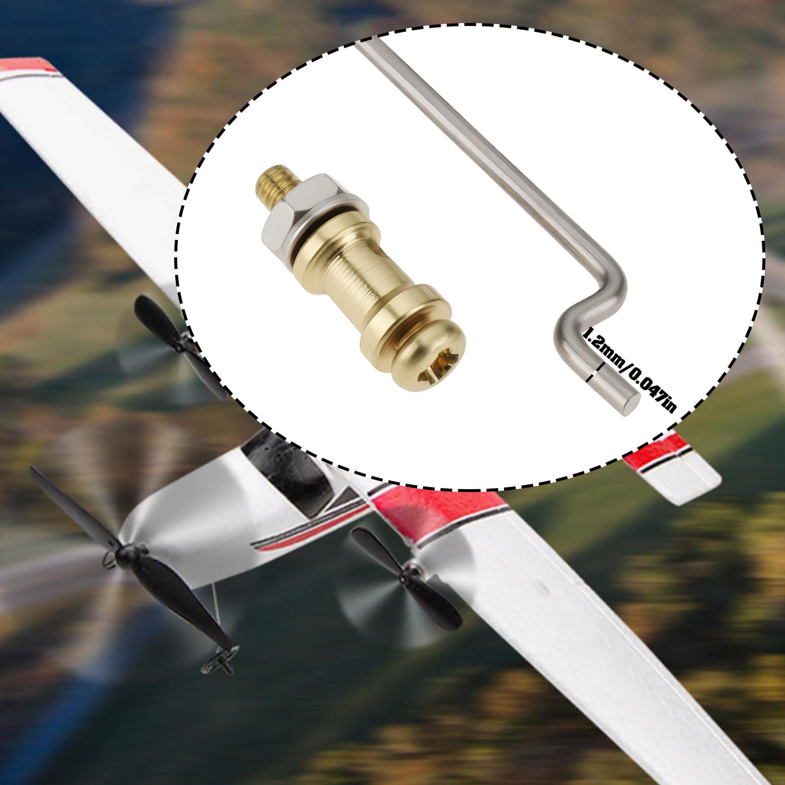 10 Juegos Kit Cuerno de Control Avión RC de ala Fija Varillas 1,2 mm x 260 mm Conector 1,3 mm Tope de Vínculo Ajustable