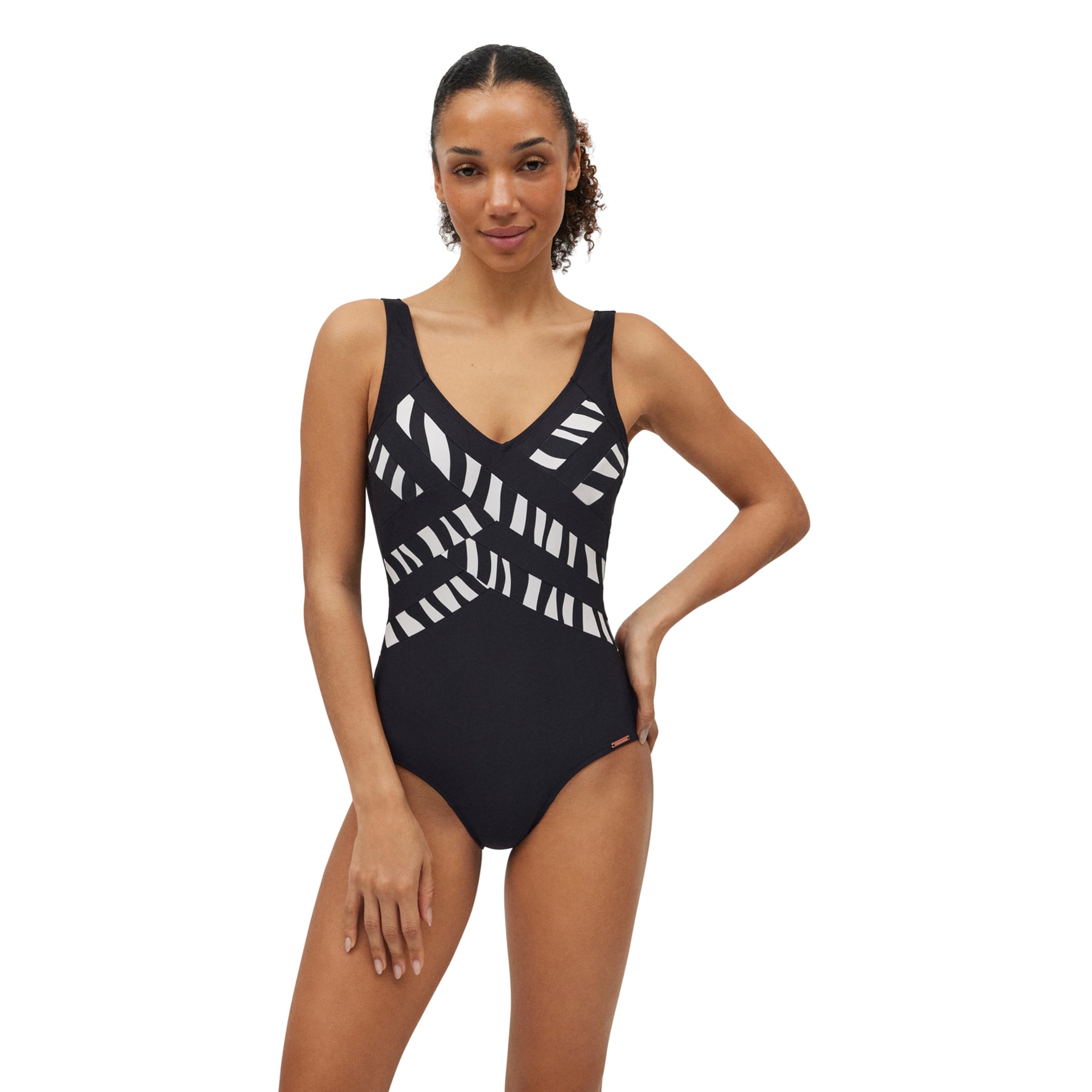YSABEL MORA Bañador Reductor Compresivo con Detalles Animal Print para Moldear y Definir la Figura, Estilo Clásico con Relleno y Sujeción Máxima, Efecto Faja Sin Aro Colección