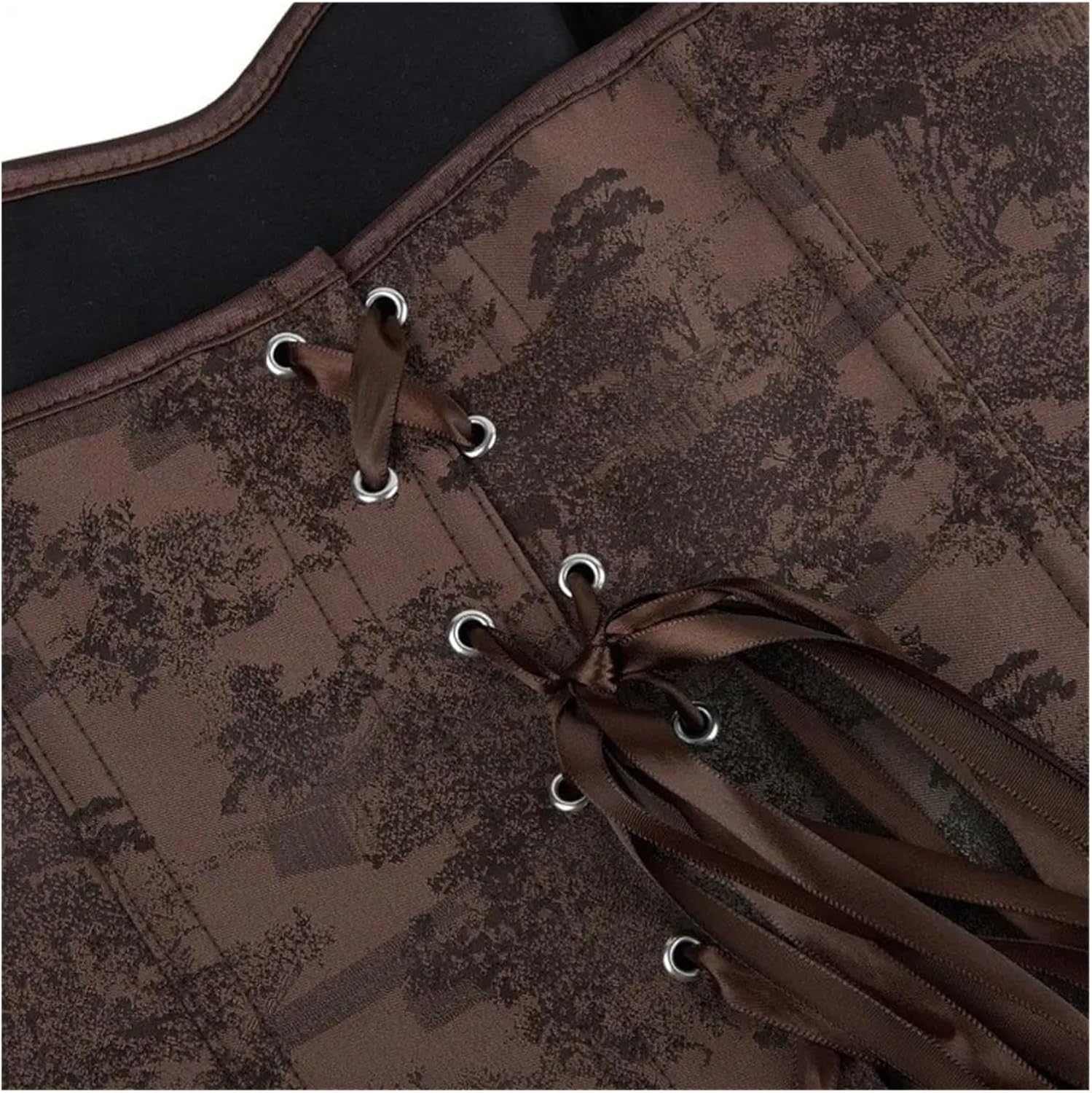 Coffee printed strapless women's tight corset