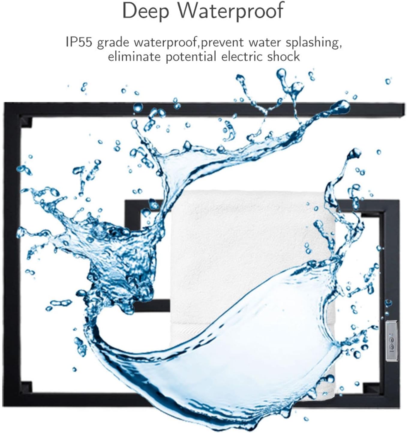 ILROOMH Towel Warmer, Timer with LED Indicators 3 Timer Modes: ON/Off, 2 H, 4 H Wall Mounted 304 Stainless Steel Return Type Electric Heated Towel Rack Matt Black,Hard Wiring : Home & Kitchen