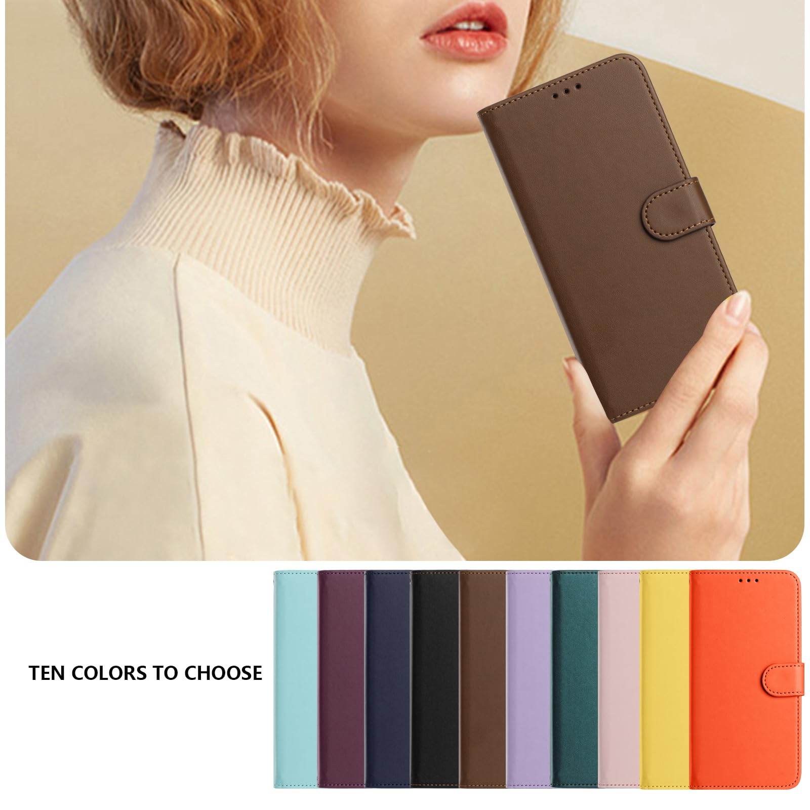 ZONNAVI Cover per Xiaomi Redmi Note 9 PRO/Redmi Note 9S, Flip Custodia Pelle PU con [Slot Cart] [Magnetica], Cover a Libro Portafoglio per Xiaomi Redmi Note 9 PRO/Redmi Note 9S (Marrone