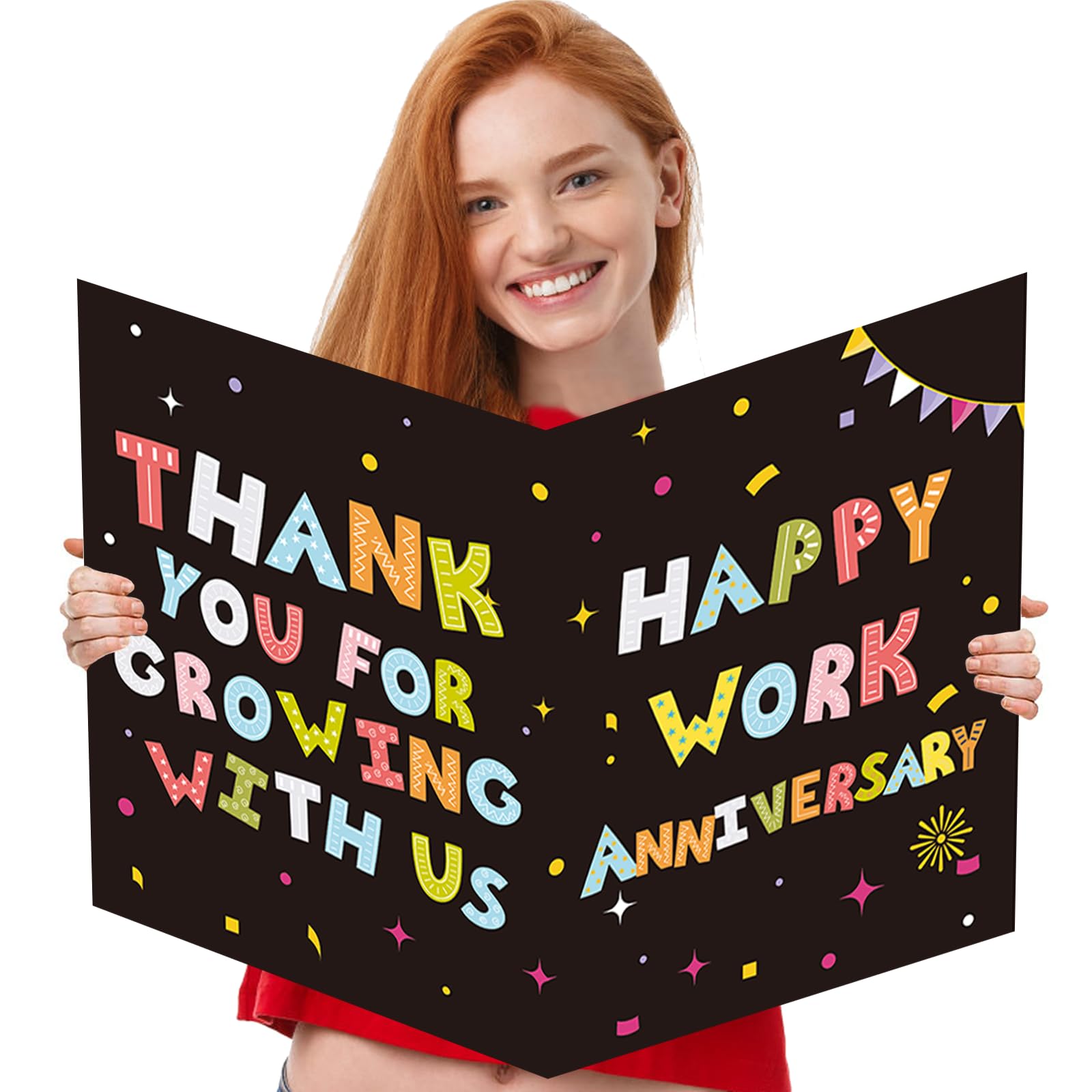Oversized Anniversary Card for Employee,Big Appreciation Card,Large Work Anniversary Card with Envelope, Giant Happy Work Card, Big Employee Cards for