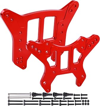 Aluminum Shock Tower Front & Rear for Arrma 1/8 Kraton/Notorious 6S BLX Replacement Parts,Replace AR330220 and ARA320581 Red