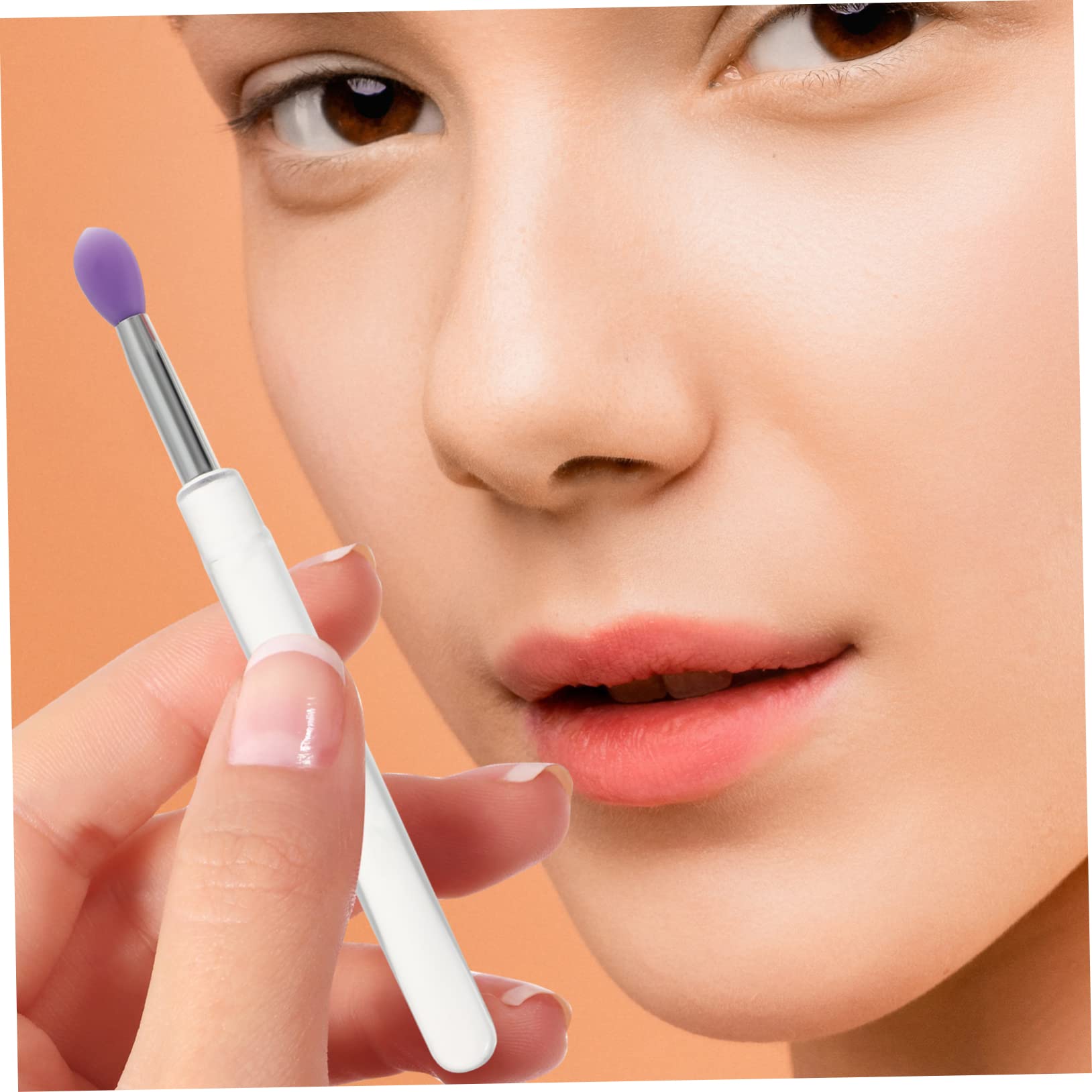 Beavorty 40pièces Pinceaux Applicateurs Pour Fards à Paupières Et Lèvres Brosse Avec Couvercle Transparent Pratique Et Léger Pour Application Précise