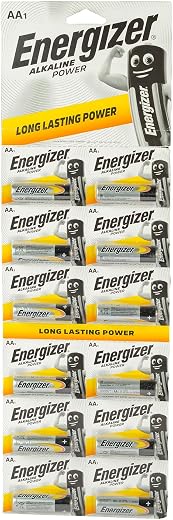 Energizer Alkaline Power AA Batteries - Long-Lasting Performance, Leak-Proof Design, Pack of 12