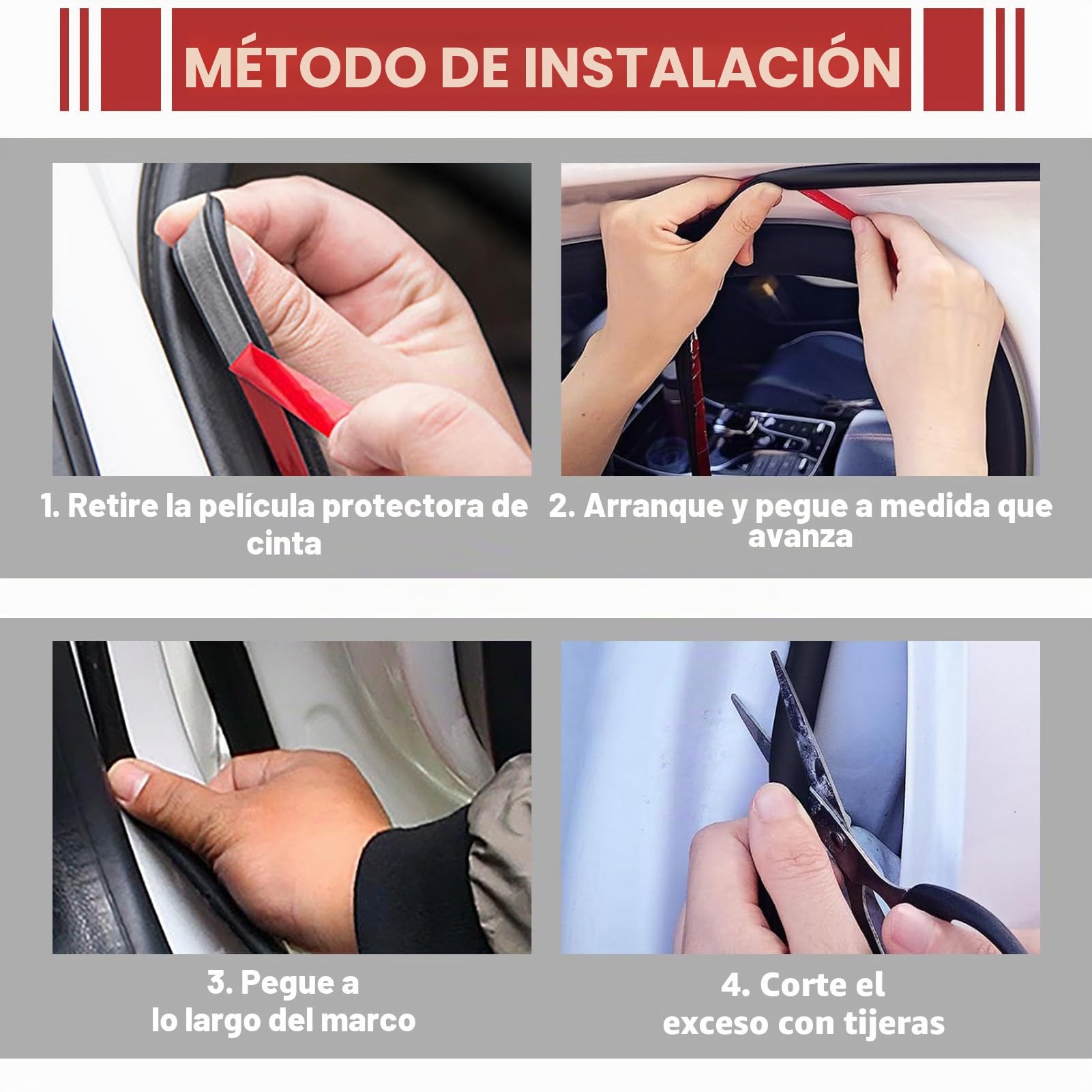 Junta de goma autoadhesiva para puerta de coche, 8 m en forma de D, protección de bordes de goma, protección acústica, impermeable, universal, YuLiMirich