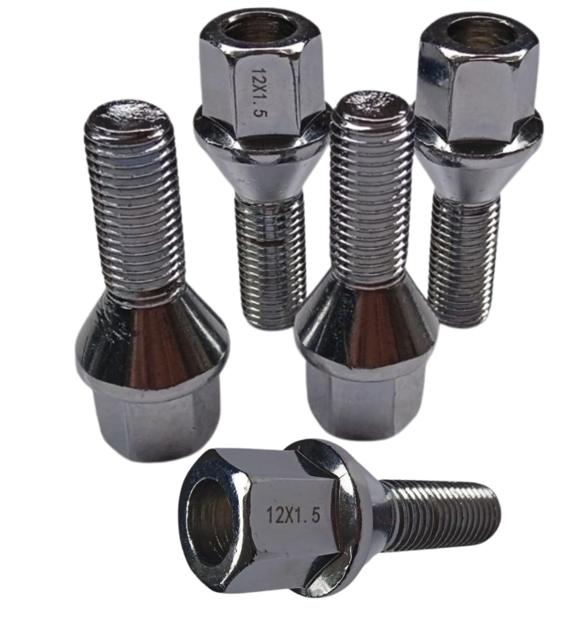 Highly Durable Stainless Steel Chrome Plated Anti-RustWheel Bolt 12x1.50 wheel bolt for Renault Duster, TATA Indica Set of 5 Pcs.-image-39