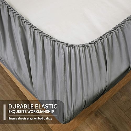 Vista 3 de EaseHome - Juego de sábanas tamaño queen, bolsillo profundo para colchón de 21 pulgadas, 4 piezas, 1800 hilos, colección de sábanas y fundas