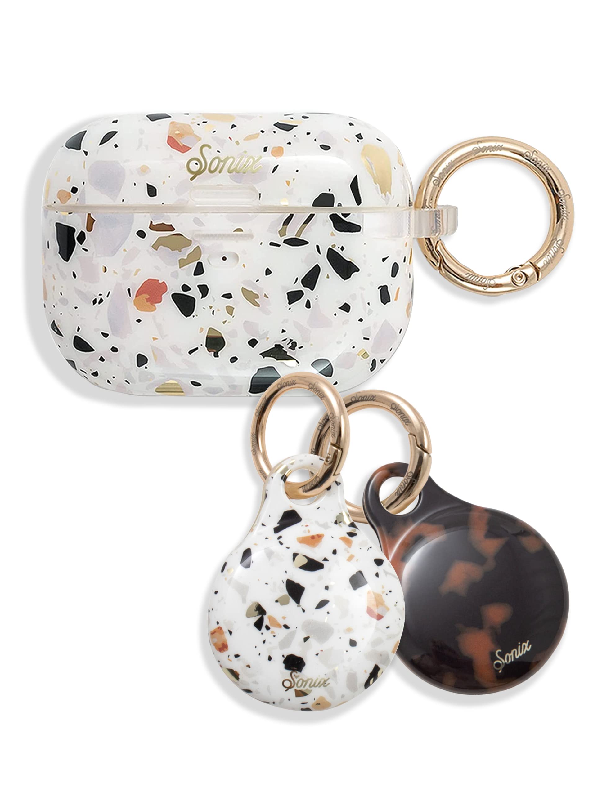 Photo 1 of Sonix Confetti Case for Airpods Pro + Brown Tort, Confetti (2-Pack) Cases for AirTags