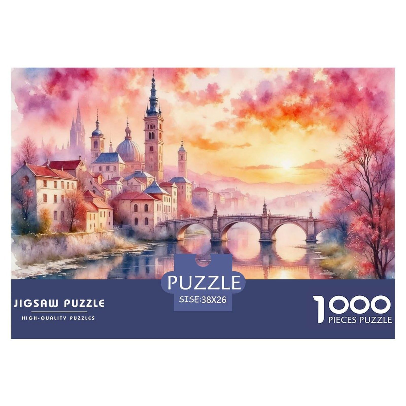 Jigsaw Puzzle 1000 Pieces Prague Castle Jigsaw 38x26cm/1000pcs Toy for Adults And Kids Challenging Creative Family Game DIY Cardboard