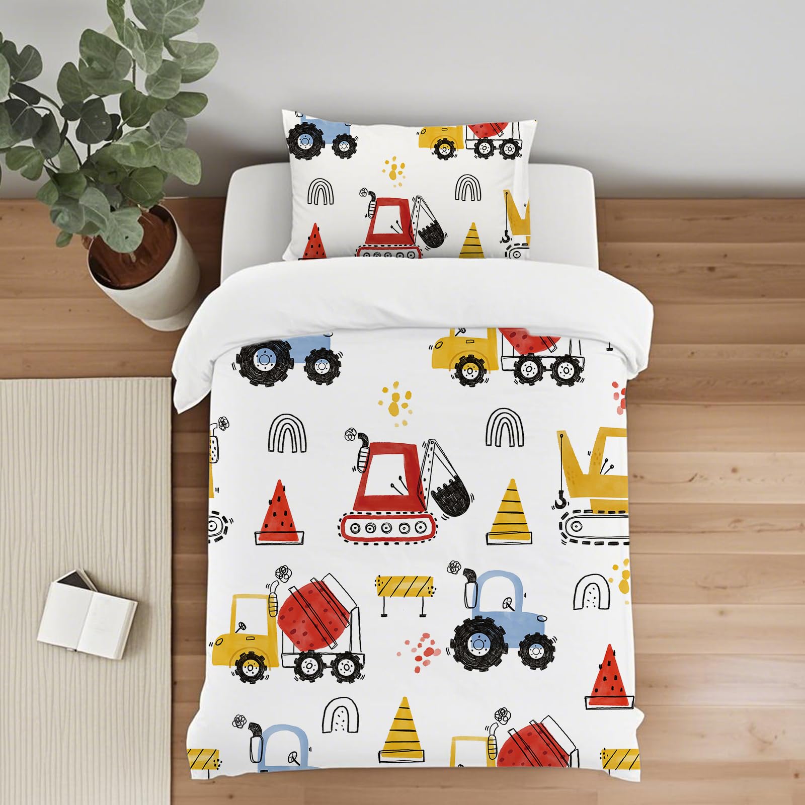 Caregchrisj Toddler Duvet Cover Sets 120 x 150cm Cartoon Print Cot Duvet Cover Set