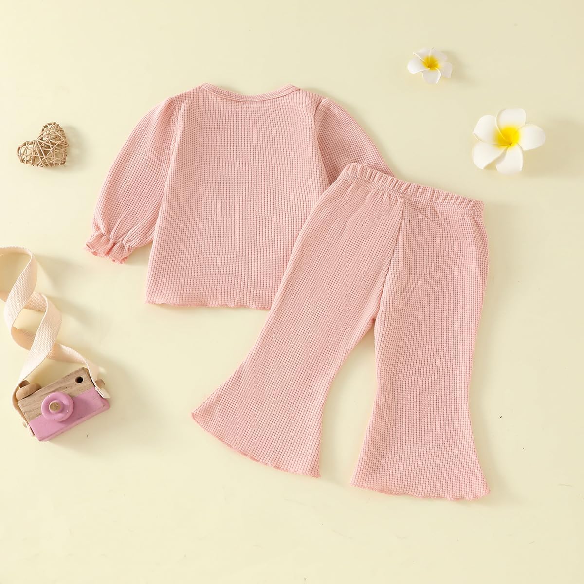 Toddler Girl 2-piece Clothes Set Infant Girl Cotton Long Sleeve Shirt and Pant Fall Winter Outfit for Baby Girl - Image 3