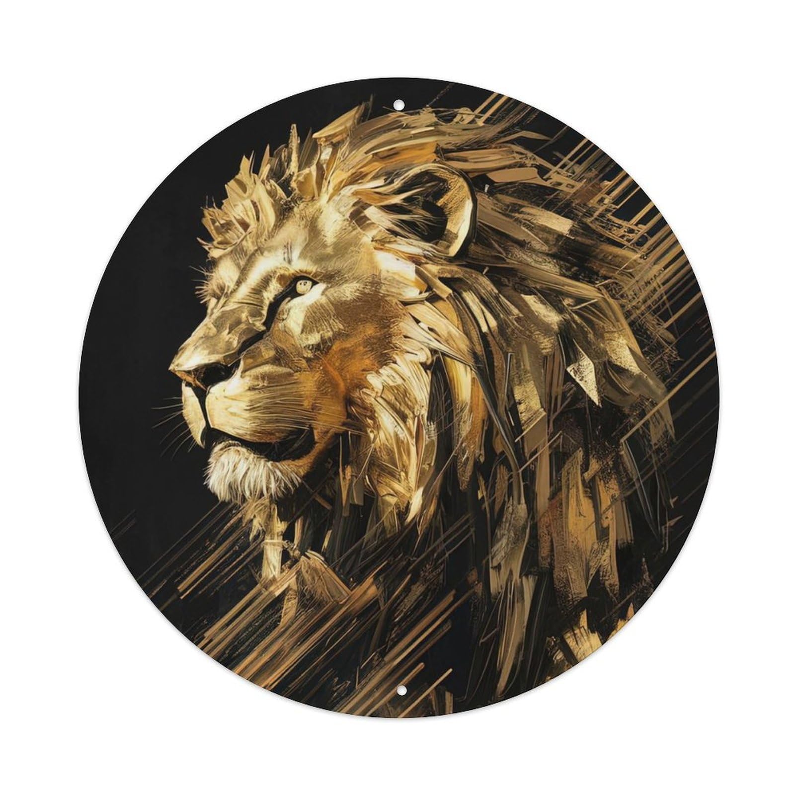 Animal Artwork The Fierce Lion Vintage Metal Tin Sign Plaque Wall Decor for Cafe, Club Bar, Office, Garden Metal Poster 8x8Inch