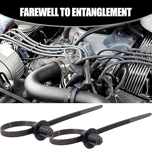 Miniatura 6 de 100 bridas para cables con hebilla de automóvil, bridas ajustables para cables, surtido de autobloqueo de montaje a presión, combinación de piezas