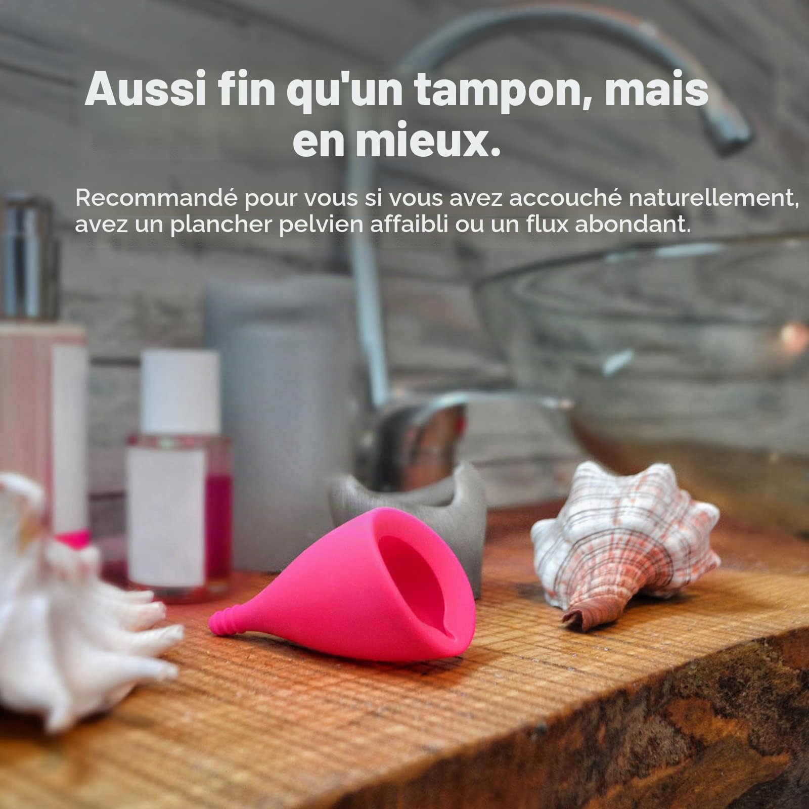 INTIMINA Lily Cup Taille B - Protection Menstruelle Fine à Porter Jusqu’à 8 Heures Consécutives