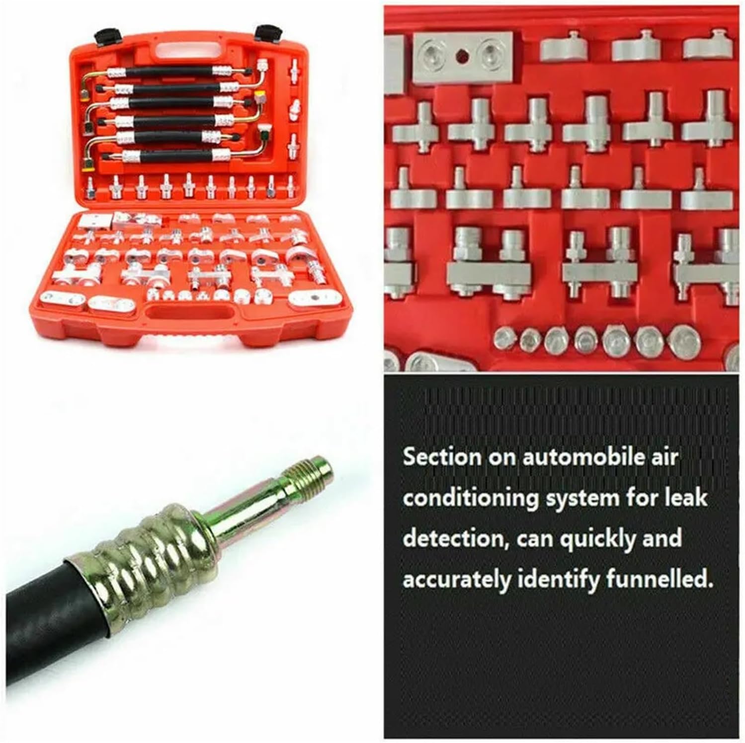 56PCS Automotive Air Conditioner Leak Test Kit Air Conditioning Leak Detector A/C Compressor Detection Repair Tool Kit