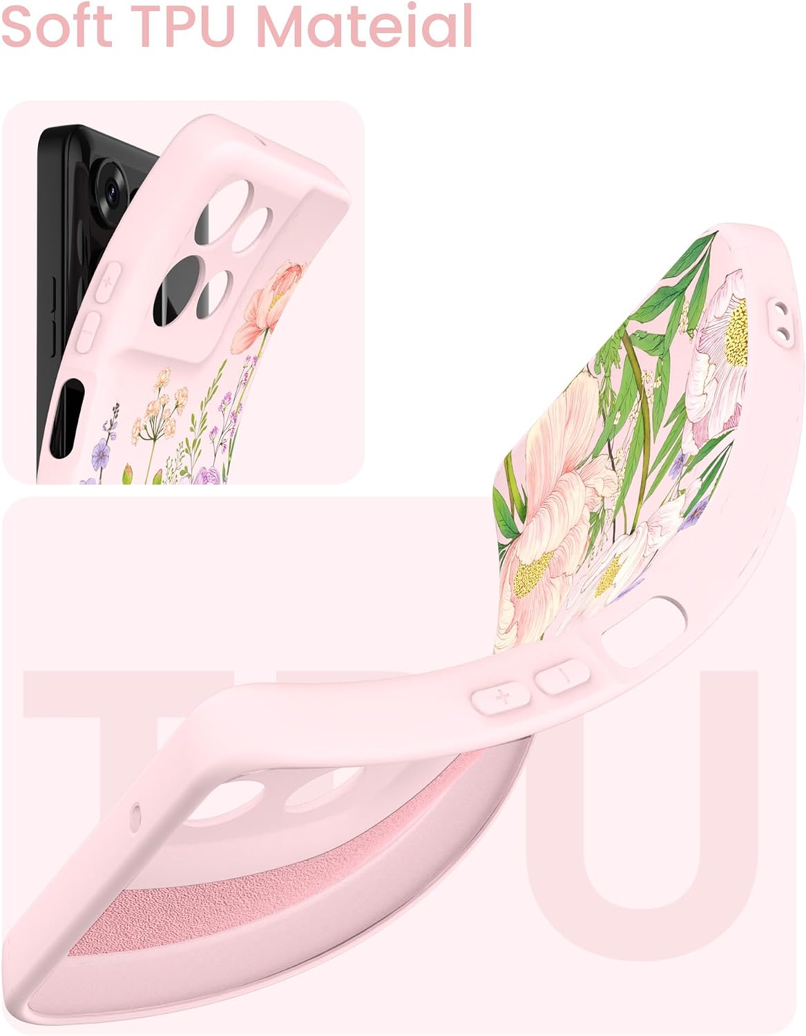 Yucenx Slim Soft TPU Floral Phone Case for Motorola Moto G 5G 2026-Peony image 4