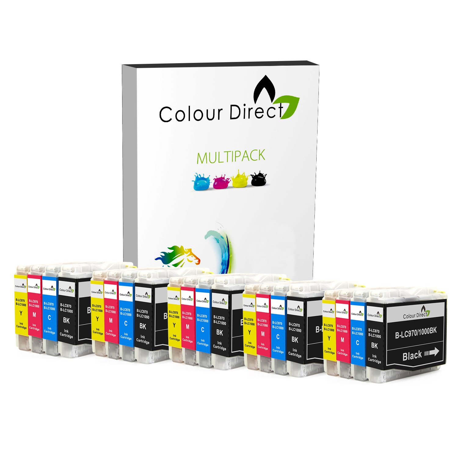 Colour Direct LC970 LC1000 Compatible Ink Cartridges Replacement For Brother DCP-130C DCP-135C DCP-150C DCP-155C DCP-330C DCP-350C DCP-375C DCP-540CN DCP-560CN DCP750CW - 5 Sets