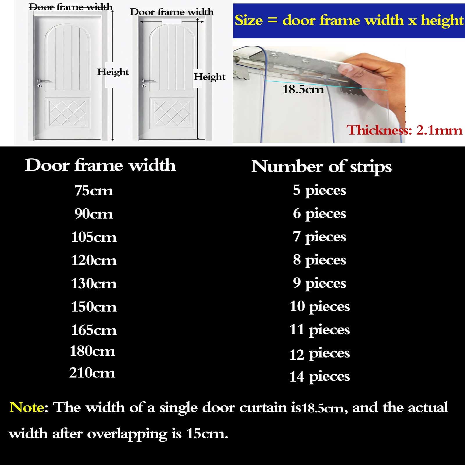 Tende a strisce in PVC, impermeabili e antipolvere, per celle frigorifere, magazzini, negozi, celle frigorifere e garage