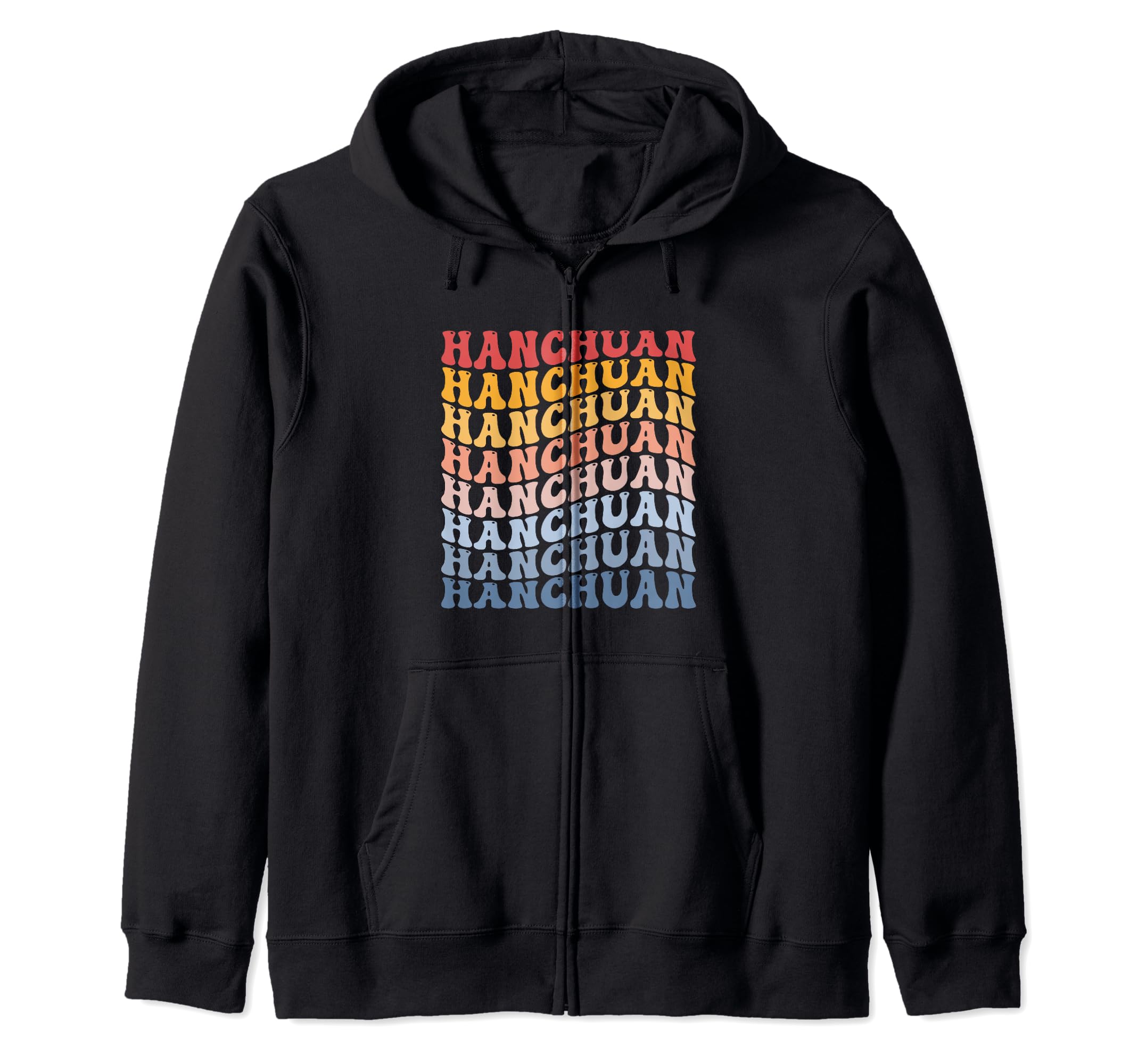 Hanchuan City Groovy Retro Zip Hoodie