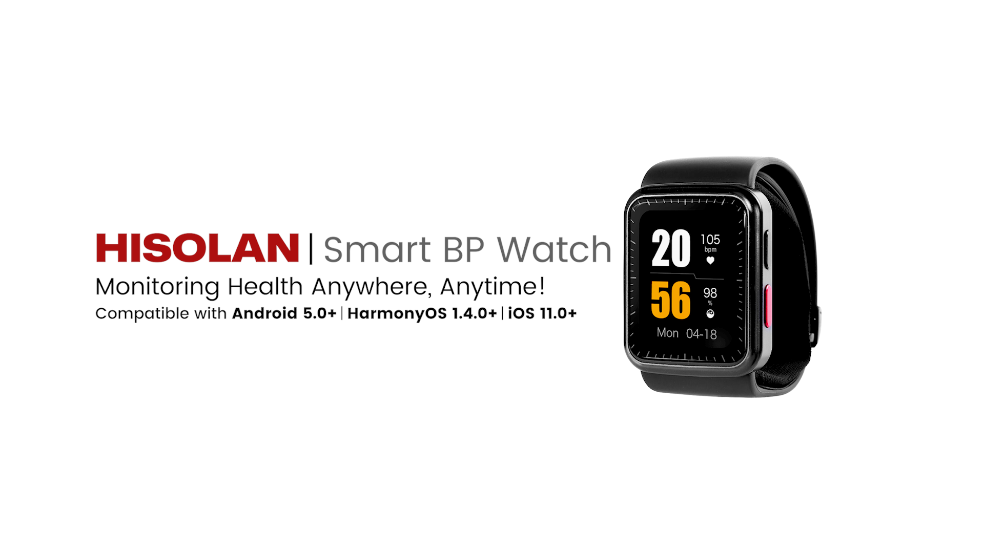 Amazon.com: HISOLAN Smart Blood Pressure Monitor Watch with  display picture 1