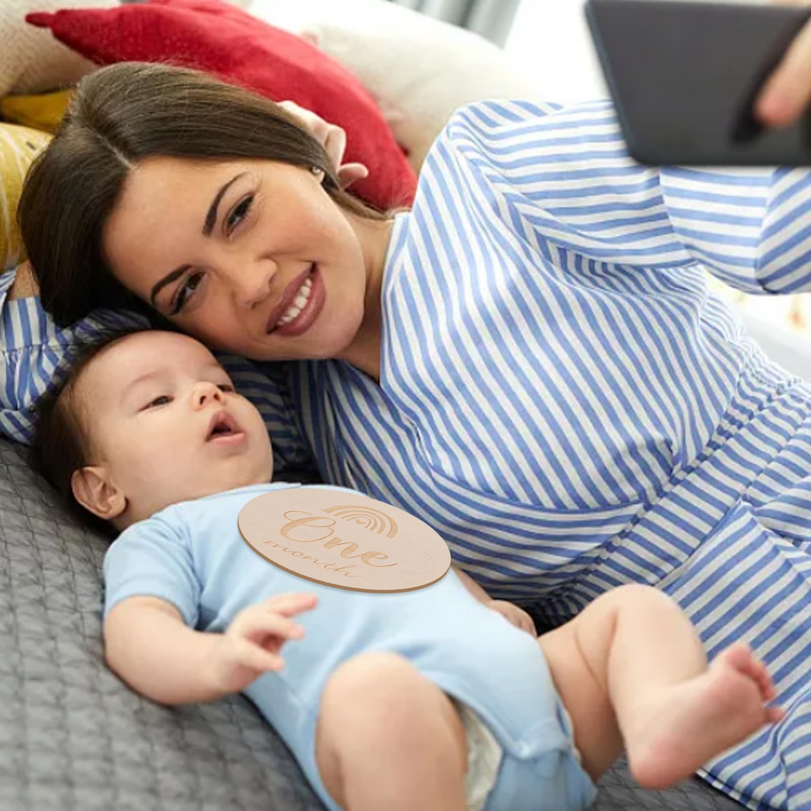 Cadre Photo 14 Cartes Mensuelles Bois Bébé Première Année Accessoires