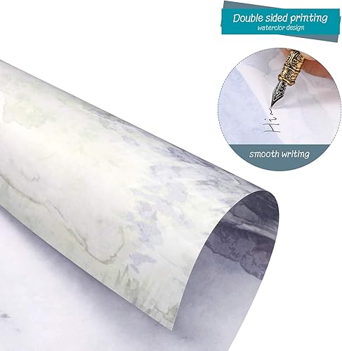 Miniatura 5 de 60 hojas de papel estacionario, 4 estilos de acuarela escénica, papel de escritura estacionario, papel de escritura de doble cara, 8.5 x 11 pulgadas