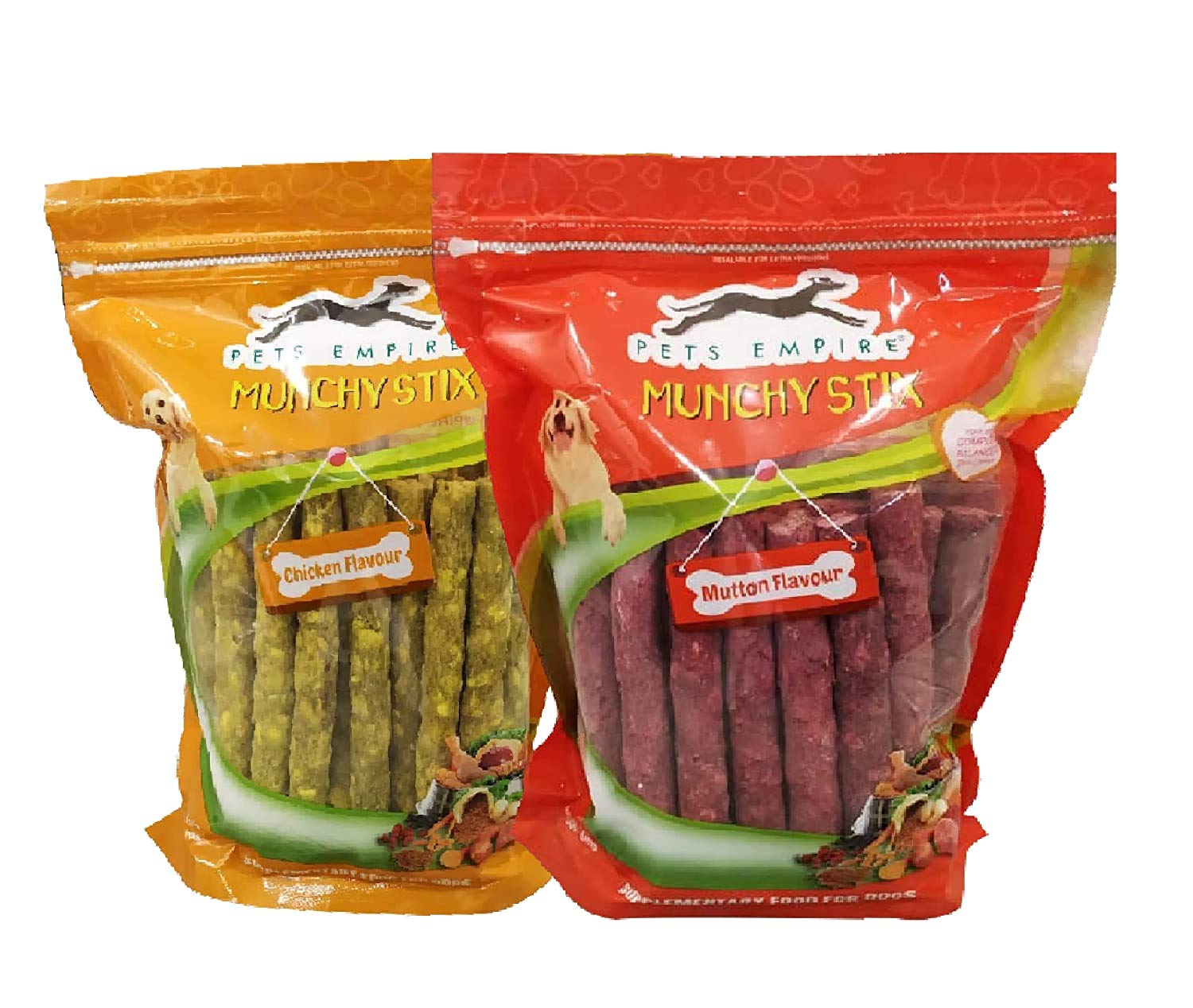 Pets Empire Munchy Sticks for Dogs (500gm Each)| Chewing Mutton & Chicken Sticks Treats for Dogs & Puppies |Suitable for All Stage Doges | Best Healthy Dog and Freshen Breath