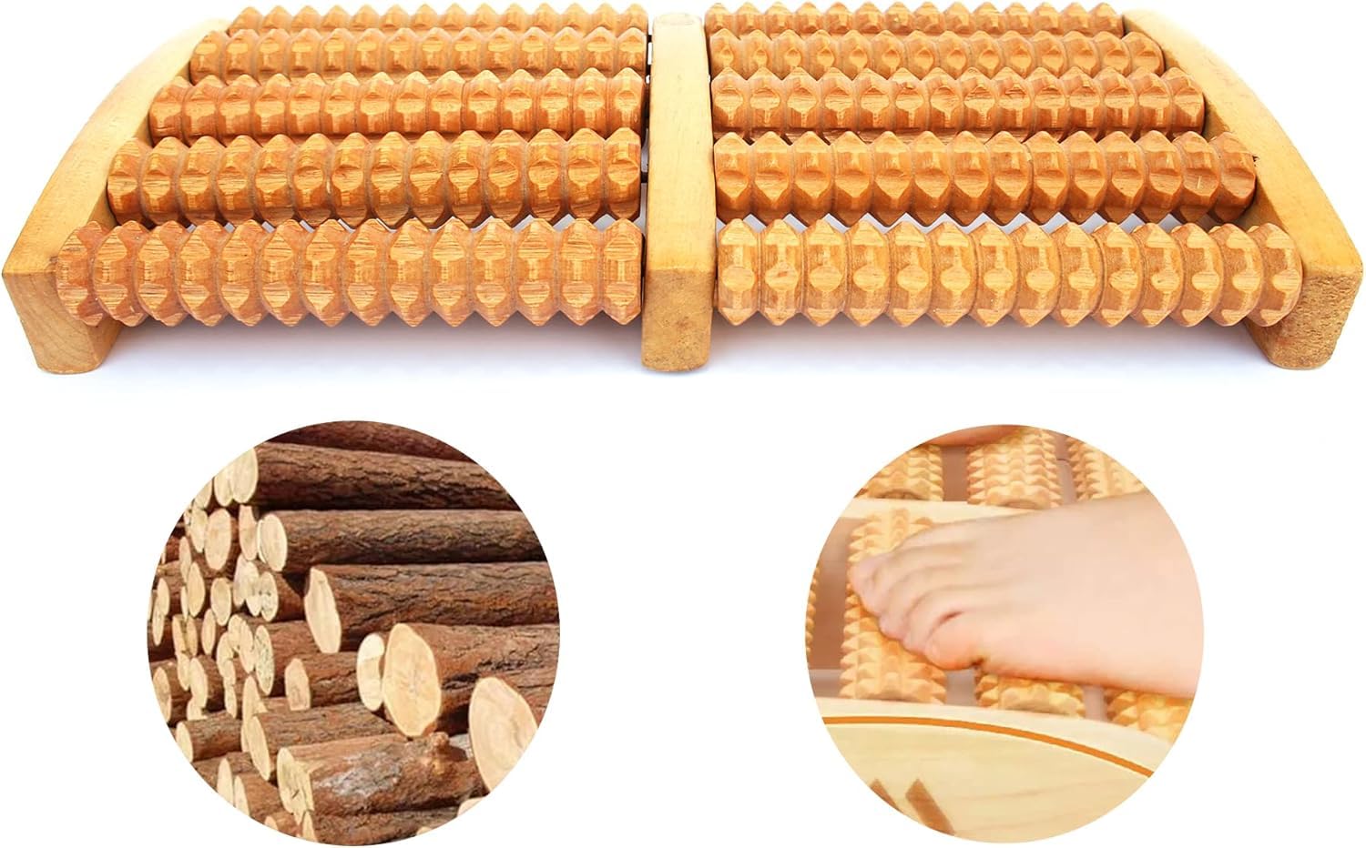 PARENCE.- Masajeador de pies de madera. Masajeador de pies • Drenaje linfático y solución de relajación manual