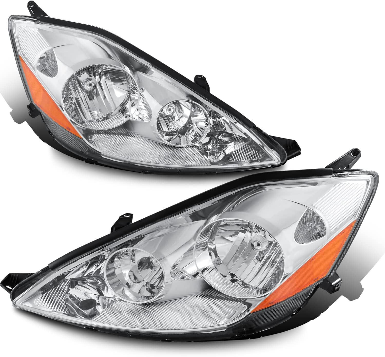 MOSTPLUS Headlight Assembly for 2006-2010 Toyota Sienna (Halogen Chrome Housing)